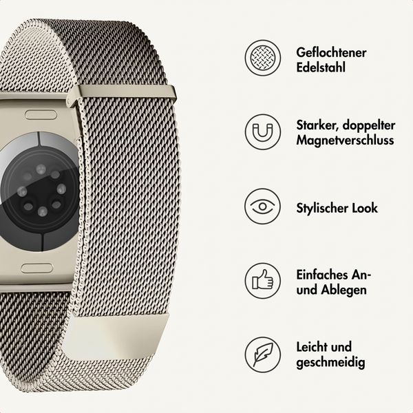 imoshion Mailändische Magnetarmband für Apple Watch | 44/45/46/49 mm - Starlight