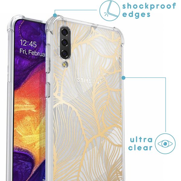 imoshion Design Hülle mit Band für das Samsung Galaxy A50 - Golden Leaves