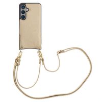 Selencia Nova HandyHülle mit Kordel und Kartenhalter Samsung Galaxy S24 - Beige