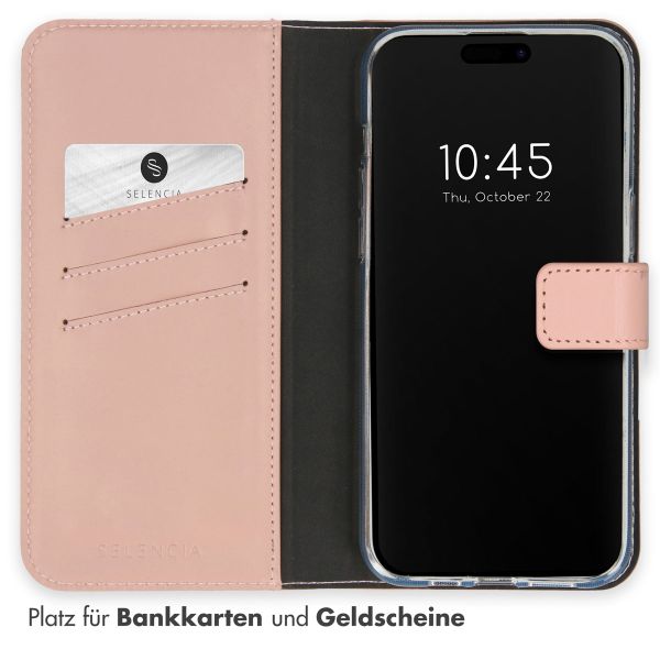 Selencia Echtleder Klapphülle Apple iPhone 15 Pro Max - Dusty Pink