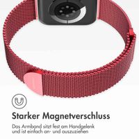 imoshion Magnetisches Milanaise Armband für das  Apple Watch Series 1 - 9 / SE (38/40/41 mm) | Series 10 / 11 (42 mm) - Größe S - Rot