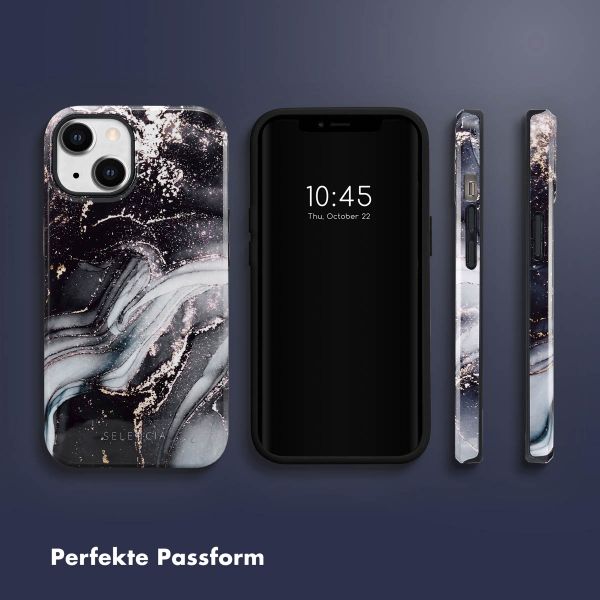 Selencia Vivid Tough Back Cover für das iPhone 14 - Chic Marble Black