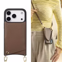 Selencia Nova HandyHülle mit Kordel und Kartenhalter Apple iPhone 17 Pro Max - Mocha Brown