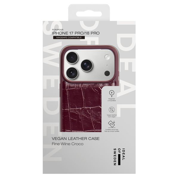 iDeal of Sweden MagSafe-Hülle aus veganem Leder Apple iPhone 18 Pro / 17 Pro - Fine Wine Croco