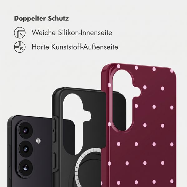 Selencia Vivid Rückabdeckung mit MagSafe Samsung Galaxy S26 - Happy Dots Burgundy