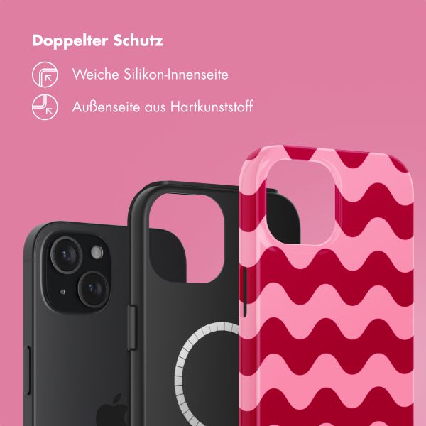 Selencia Vivid Tough Back Cover mit MagSafe für das iPhone 15 - Wave Vibes Lipstick