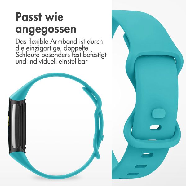 imoshion Silikonband für das  Fitbit Charge 5 / 6 - S - Türkis