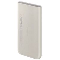 Samsung Originales Kabelloses Powerbank-Bundle | Samsung Galaxy Batteriepack 10.000 mAh – 2x USB-C – Beige + Samsung 25-Watt-USB-C-Adapter