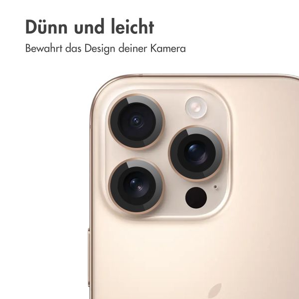 imoshion 2er-Pack Objektivschutz für Kamera für das iPhone 16 Pro / 16 Pro Max - Desert / Titanium