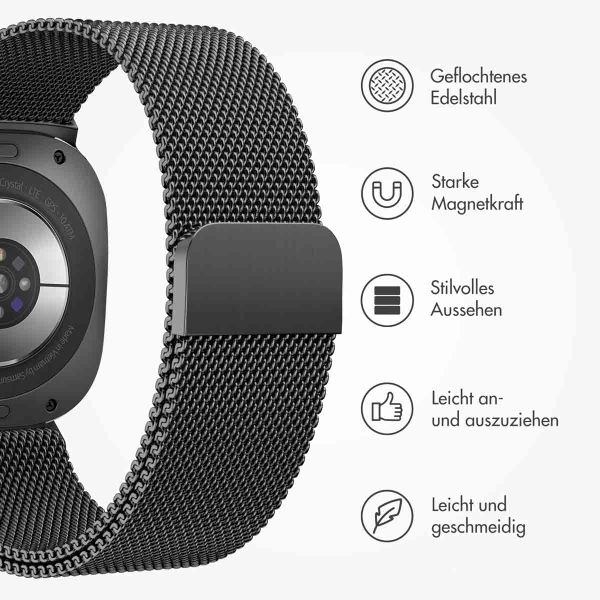 imoshion Magnetisches Milanaise Armband für das  Samsung Galaxy Watch Ultra (2024/2025) - Schwarz