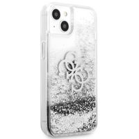 Guess 4G Logo Liquid Glitter Back Cover für das iPhone 13 Mini - Silver