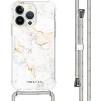 imoshion Design Hülle mit Band für das iPhone 13 Pro - White Marble