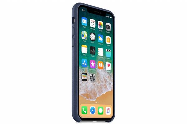 Apple Dunkelblaues Leder-Case für das iPhone X