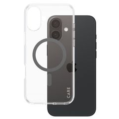 CARE by PanzerGlass Urban Combat Case MagSafe für das iPhone 16 Plus - Transparent / Schwarz