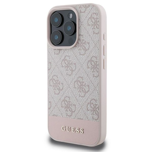 Guess Bottom Stripe 4G Back Cover für das iPhone 16 Pro Max - Rosa