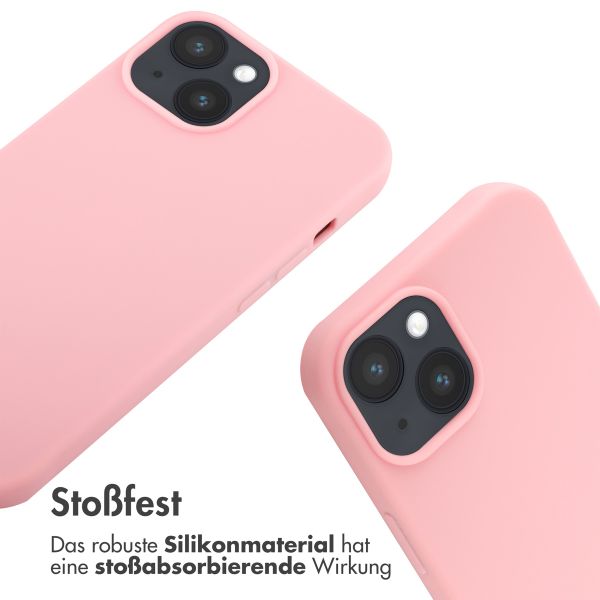 imoshion Silikonhülle mit Band für das iPhone 14 - Rosa