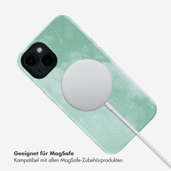 Selencia Vivid Tough Back Cover MagSafe für das iPhone 14 - Marble Grayed Jade