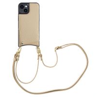 Selencia Nova HandyHülle mit Kordel und Kartenhalter Apple iPhone 14 - Beige