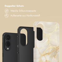 Selencia Vivid Back Cover Samsung Galaxy S25 Edge - Golden Beige Marble