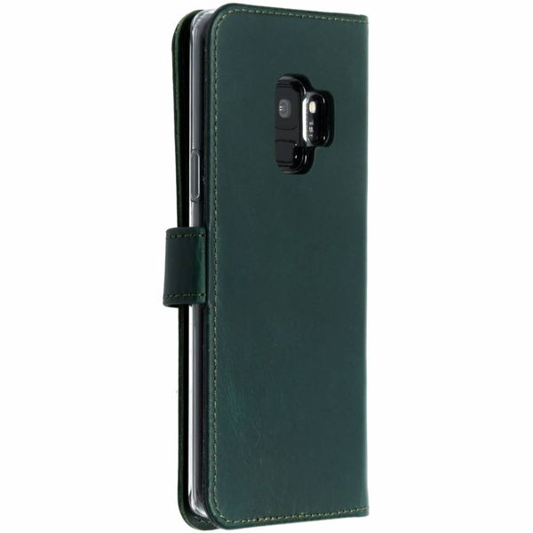 Selencia Echtleder Klapphülle Samsung Galaxy S9 - Grün