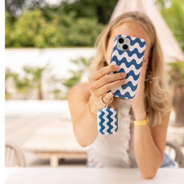 Selencia Vivid Back Cover Samsung Galaxy S21 FE - Wave Vibes Classic Blue