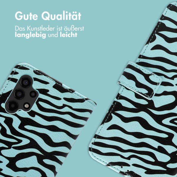 imoshion Design Klapphülle Samsung Galaxy A13 (4G) - Black Blue Stripes