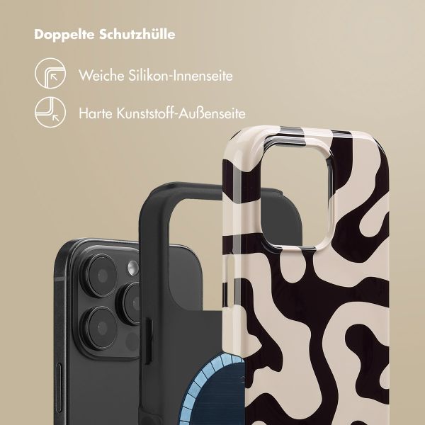 Selencia Vivid Tough Back Cover MagSafe für das iPhone 16 Pro - Art Wave Black