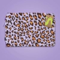 imoshion Fluffy Laptop Hülle 15-16 Zoll - Laptop Sleeve - Leopard Lilac