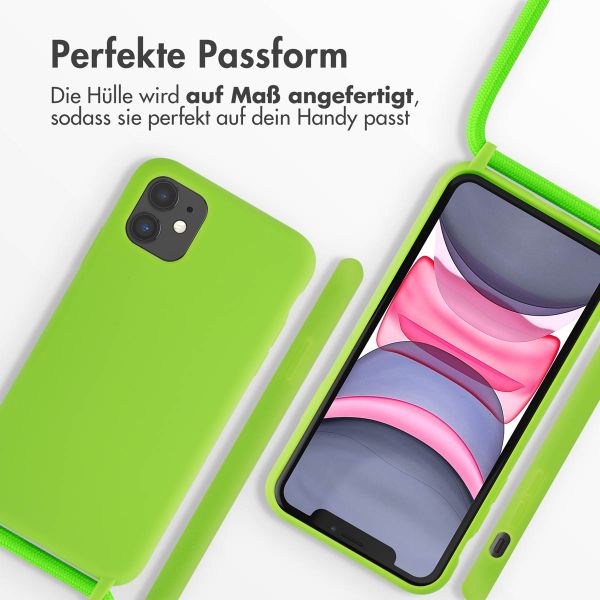 imoshion Silikonhülle mit Band für das iPhone 11 - Grün fluoreszierend