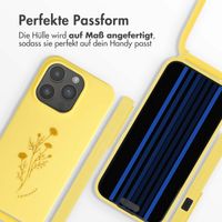 imoshion Silikonhülle design mit Band für das iPhone 15 Pro - Flower Yellow