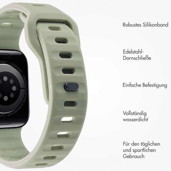 imoshion Active Sport Silikonarmband für das  Apple Watch Series 1 t/m 9 / SE (38/40/41 mm) | Series 10 / 11 (42 mm) - Pacific Green