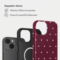 Selencia Vivid Rückabdeckung mit MagSafe Apple iPhone 14 - Happy Dots Burgundy