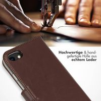 Selencia Echtleder Klapphülle iPhone SE (2022 / 2020) / 8 / 7 / 6(s) - Braun