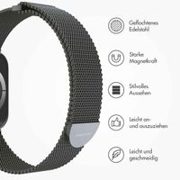 imoshion Mailändische Magnetarmband für die Apple Watch Series 1 bis 9 / SE (38/40/41 mm) | Series 10 (42 mm) - Größe S - Space Gray