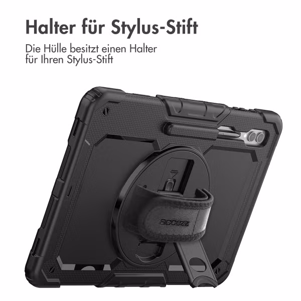 Accezz Robustes Back Cover mit Schultergurt Samsung Galaxy Tab S10 Ultra / Tab S9 Ultra - Schwarz