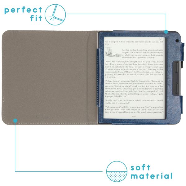 imoshion Vegan Leather Klapphülle für das Kobo Libra 2 / Tolino Vision 6 - Dunkelblau