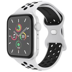 imoshion Sportarmband⁺ für die Apple Watch Series 1 bis 10 / SE / Ultra (2) (44/45/46/49 mm) - Größe S/M - Pure Platinum & Black