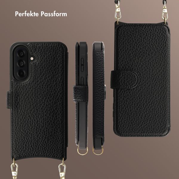 Selencia Riva Bookcase mit MagSafe und Handgelenkband Samsung Galaxy A37 (5G) - Schwarz