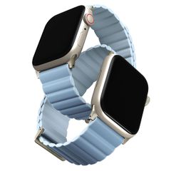 Uniq Revix Premium Edition doppelseitiges Armband für die Apple Watch Series 1 bis 9 / SE (38/40/41 mm) | Series 10 (42 mm) - Arktis/Soft Blue