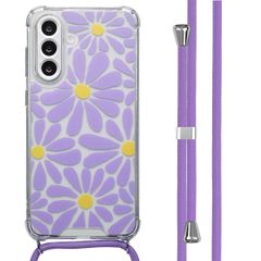 imoshion Design Hülle mit Band Samsung Galaxy A56 - Tropical Violet Flowers Connect