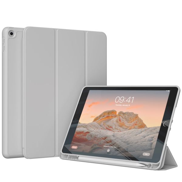 Accezz Smarte Klapphülle aus Silikon für das iPad 9 (2021) 10.2 / iPad 8 (2020) 10.2 / iPad 7 (2019) 10.2 - Grau