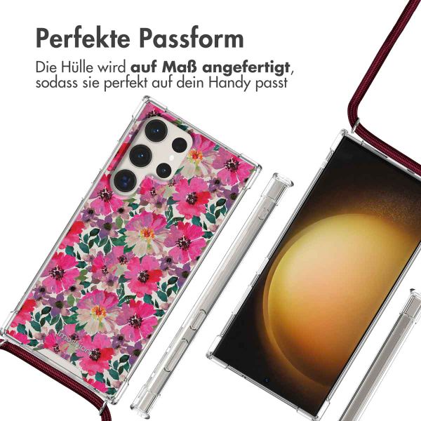 imoshion Design Hülle mit Band Samsung Galaxy S23 Ultra - Flower Water