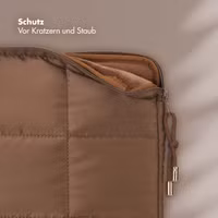 Selencia Puffy Laptop Hülle 13-14 Zoll - Laptop Sleeve - Mocha Brown