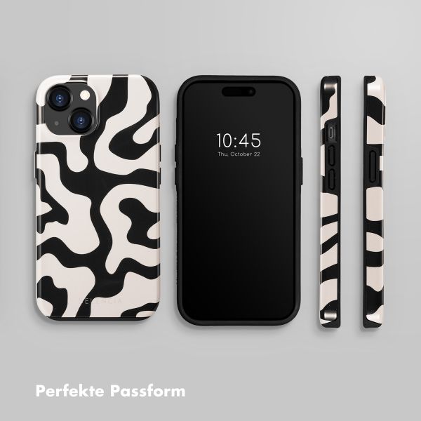 Selencia Vivid Tough Back Cover für das iPhone 15  - Art Wave Black