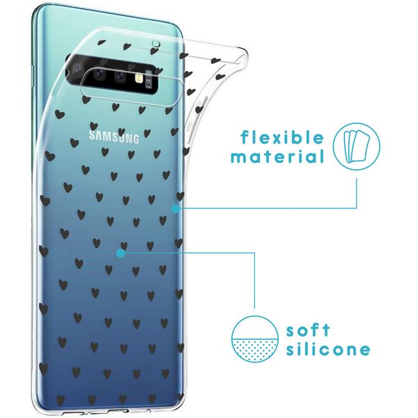 imoshion Design Hülle Samsung Galaxy S10 - Herzen - Schwarz