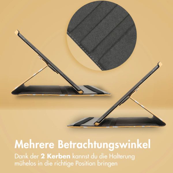 imoshion 360° drehbare Design Klapphülle Samsung Galaxy Tab S9 11.0 Zoll - Yellow Flowers