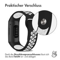 imoshion Silikonband Sport für das Fitbit Charge 3 / 4 - Schwarz / Weiß