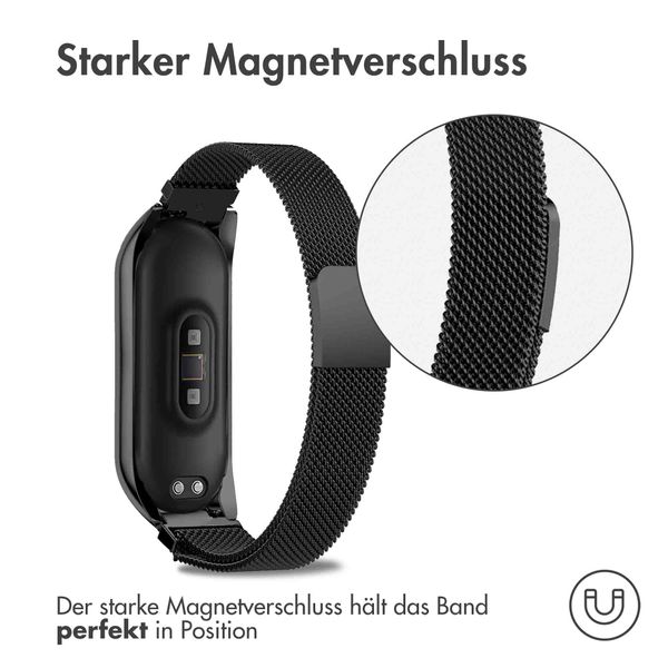 imoshion Mailändische Magnetarmband für das Xiaomi Mi Band 3 / 4 - Schwarz