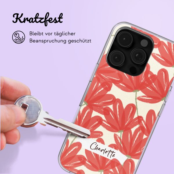 Personalisierte Hülle mit Blumen Apple iPhone 16 Pro - Transparent