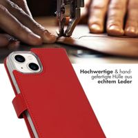 Selencia Echtleder Klapphülle Apple iPhone 14 - Rot